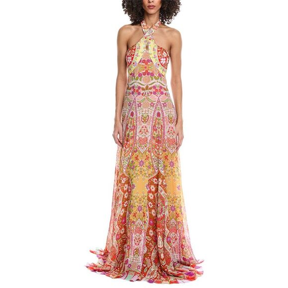 Etro Dresses & Skirts - Etro Womens  Zodiac Silk Maxi Dress, Orange